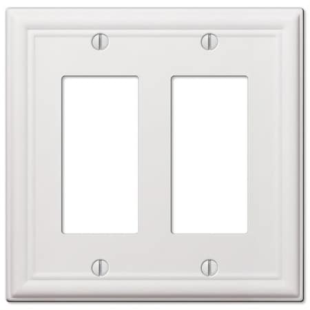 Amerelle Wall Plate, Number of Gangs: 2 gang Stamped Steel, White 149RRW